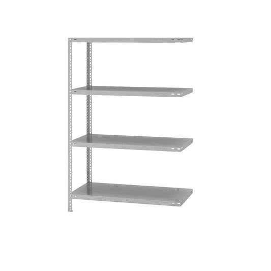 Bolt-together shelving, light duty, double-sided, HxWxD 1500 x 1000 x 500 mm, grey, extension shelf unit.