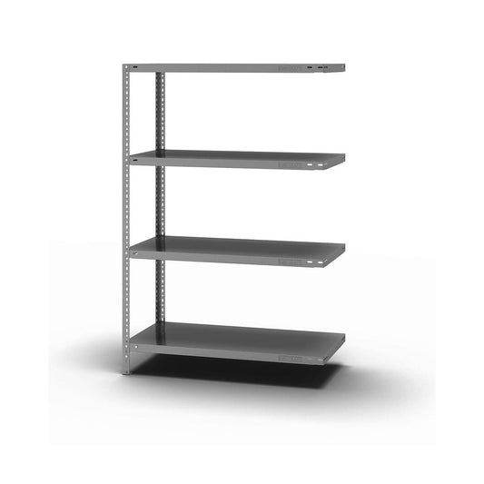 Bolt-together shelving, light duty, double-sided, HxWxD 1500 x 1000 x 500 mm, zinc plated, extension shelf unit.