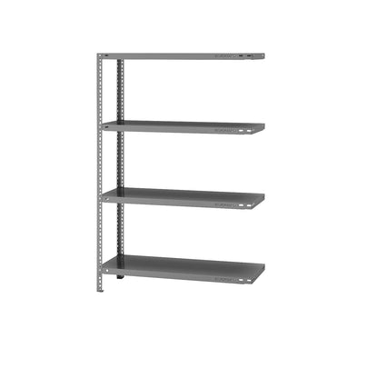 Storage bolt-together shelving, medium-duty, double-sided, HxWxD 1500 x 1000 x 400 mm, zinc plated, extension shelf unit.