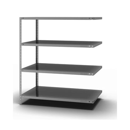 Storage bolt-together shelving, medium-duty, double-sided, HxWxD 1500 x 1300 x 800 mm, zinc plated, extension shelf unit.
