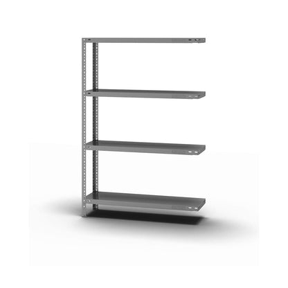 Bolt-together shelving, light duty, double-sided, HxWxD 1500 x 1000 x 300 mm, zinc plated, extension shelf unit.