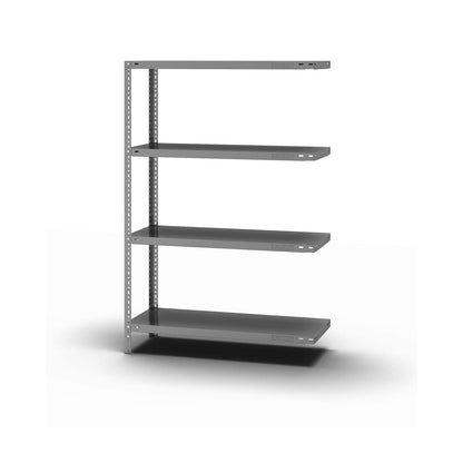 Bolt-together shelving, light duty, double-sided, HxWxD 1500 x 1000 x 400 mm, zinc plated, extension shelf unit.