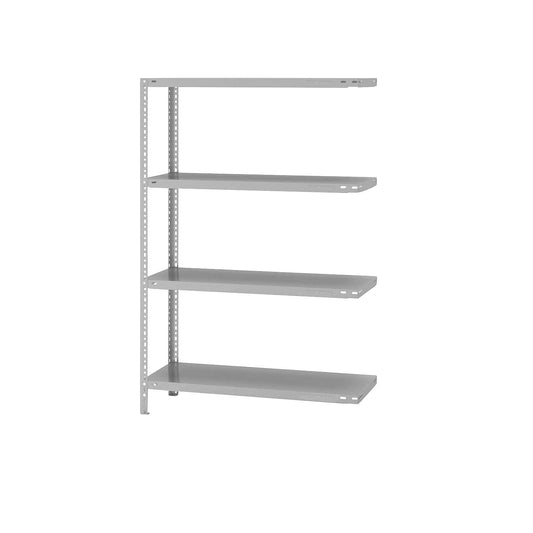 Bolt-together shelving, light duty, double-sided, HxWxD 1500 x 1000 x 400 mm, grey, extension shelf unit.