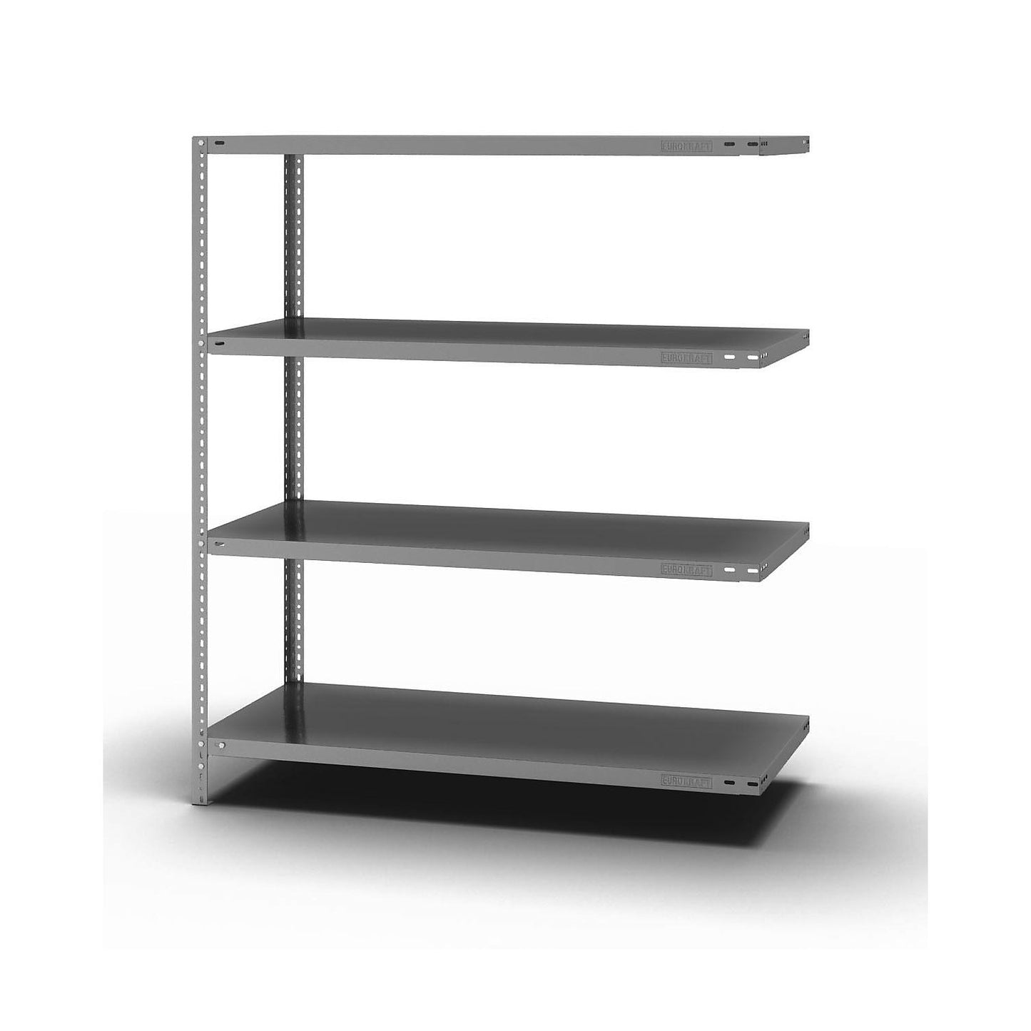 Bolt-together shelving, light duty, double-sided, HxWxD 1500 x 1300 x 600 mm, zinc plated, extension shelf unit.