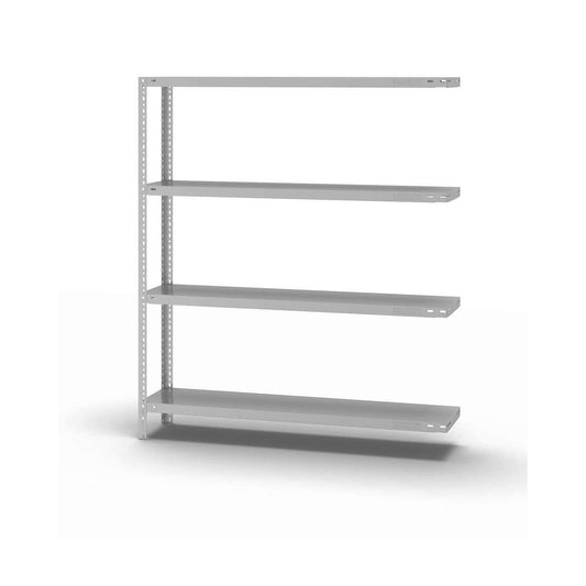 Bolt-together shelving, light duty, double-sided, HxWxD 1500 x 1300 x 300 mm, grey, extension shelf unit.