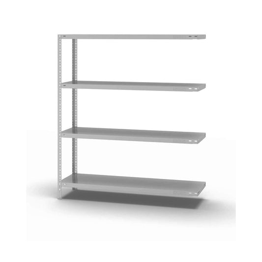 Bolt-together shelving, light duty, double-sided, HxWxD 1500 x 1300 x 400 mm, grey, extension shelf unit.