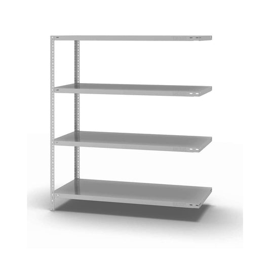 Bolt-together shelving, light duty, double-sided, HxWxD 1500 x 1300 x 600 mm, grey, extension shelf unit.