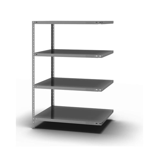Bolt-together shelving, light duty, double-sided, HxWxD 1500 x 1000 x 800 mm, zinc plated, extension shelf unit.