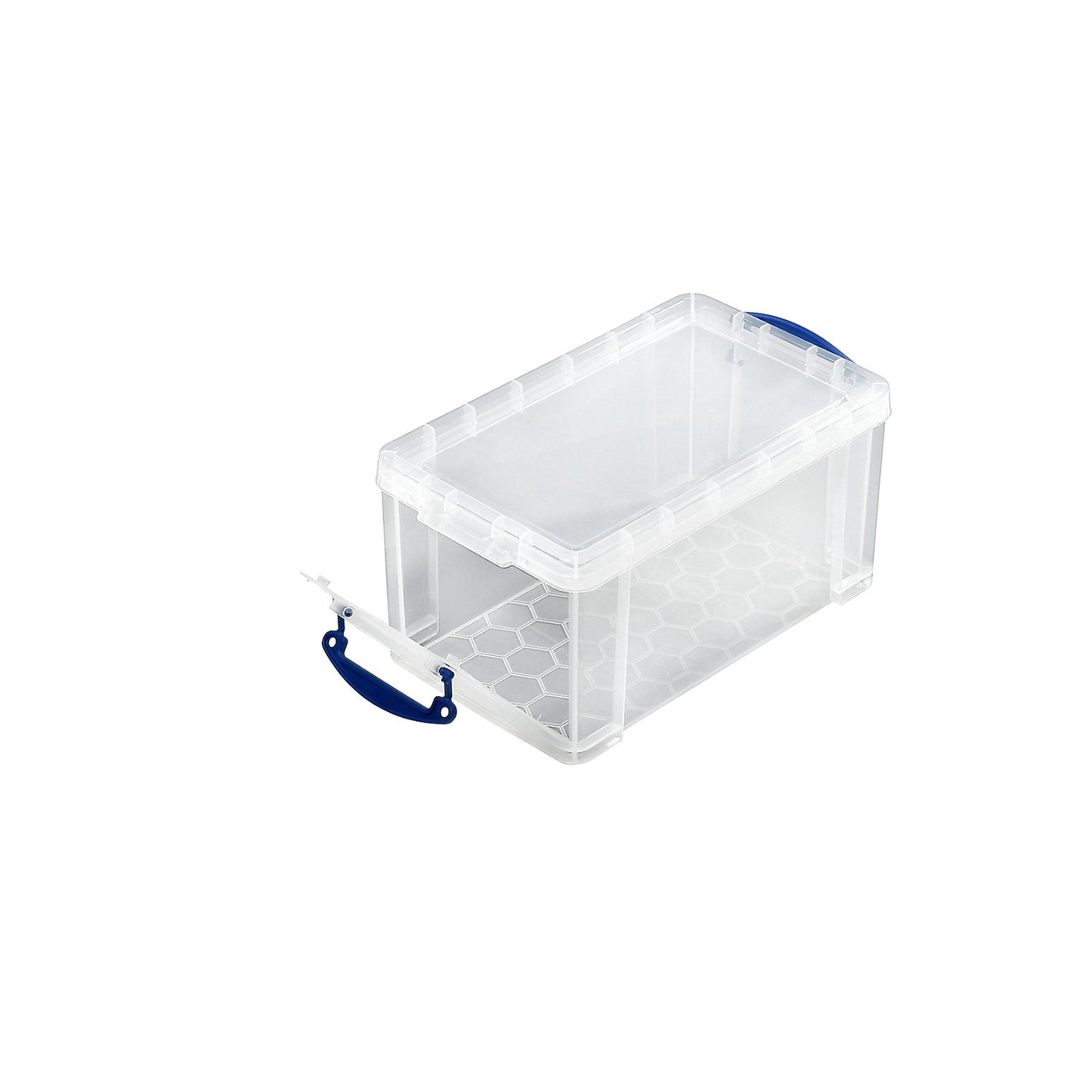 REALLY USEFUL stacking container, with lid and front flap, capacity 8 l, LxWxH 340 x 200 x 175 mm, pack of 4.