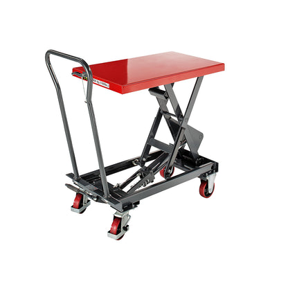 Lifting platform trolley, lifting range 390 - 910 mm, max. load 500 kg.