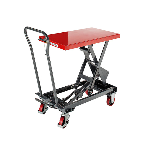 Lifting platform trolley, lifting range 390 - 910 mm, max. load 500 kg.