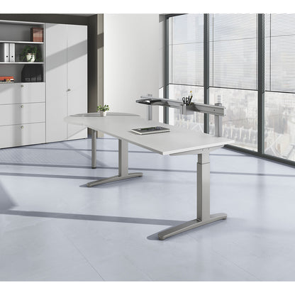 ANNY - Add-on table, incl. support leg, light grey / graphite.