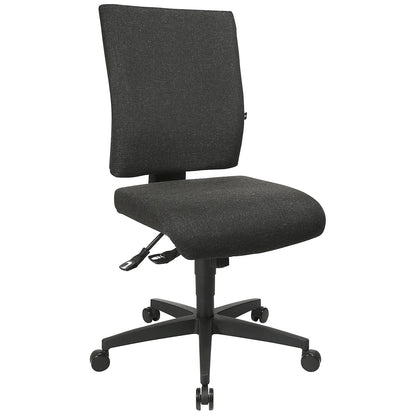 COMFORT office swivel chair, height adjustable back rest, charcoal cover.