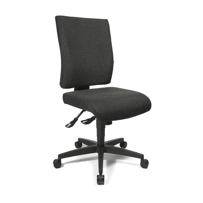 COMFORT office swivel chair, height adjustable back rest, charcoal cover.