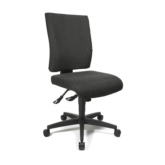 COMFORT office swivel chair, height adjustable back rest, charcoal cover.