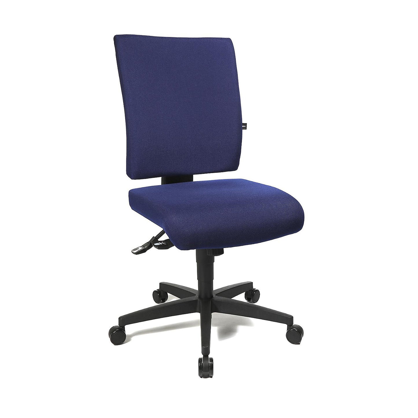 COMFORT office swivel chair, height adjustable back rest, royal blue cover.