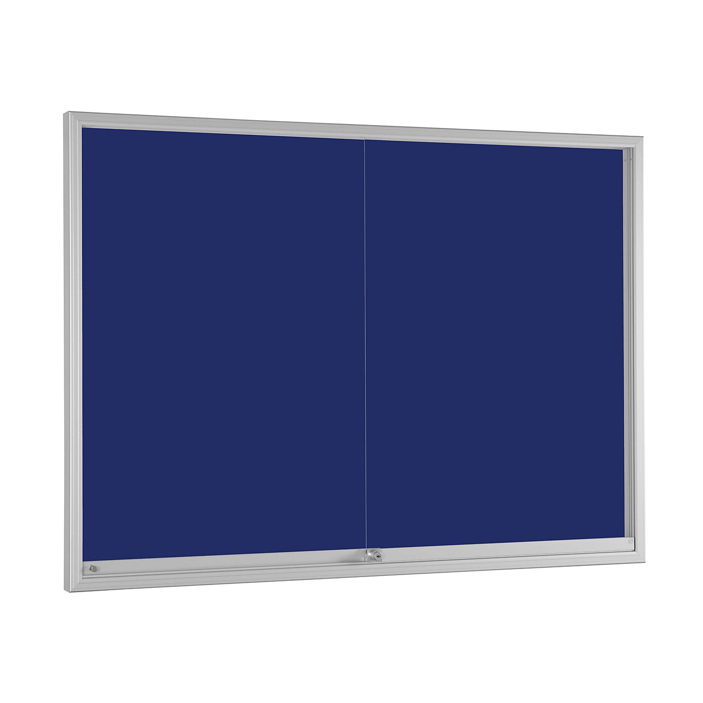 Sliding door display case, for 18 x A4, gentian blue.