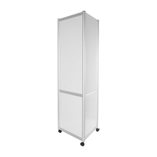 Information column, mobile, HxW 1995 x 750 mm, aluminium silver/white, notices, 27 x A4.