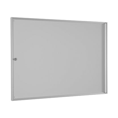 Budget display case, grey white, landscape format, for 8 x A4.