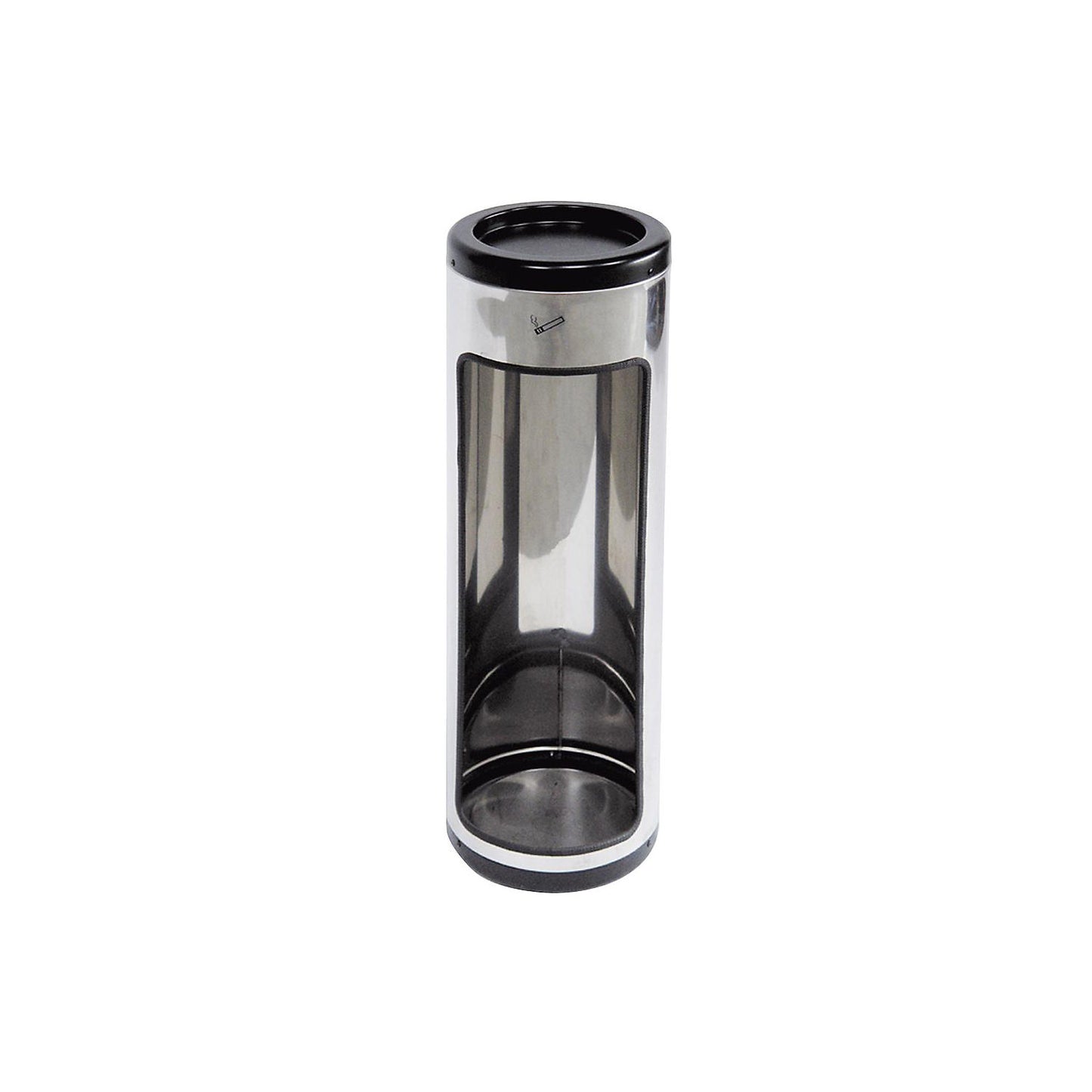Ashtray with recess for fire extinguisher, made of stainless steel, Ø 305 mm.