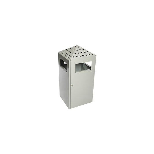 Combination ashtray, capacity 75 l, WxHxD 396 x 919 x 425 mm, new silver.