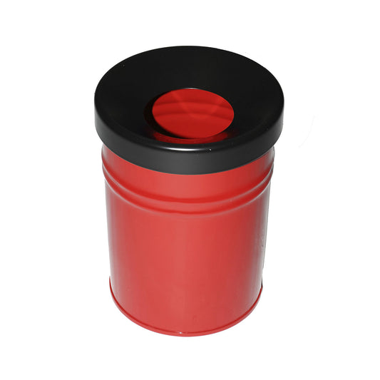 Waste collector, self extinguishing, capacity 16 l, HxØ 340 x 245 mm, red.