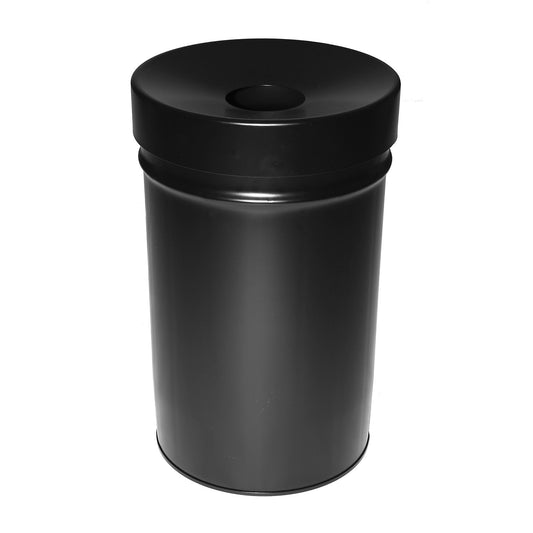 Waste collector, self extinguishing, capacity 60 l, HxØ 630 x 392 mm, black.