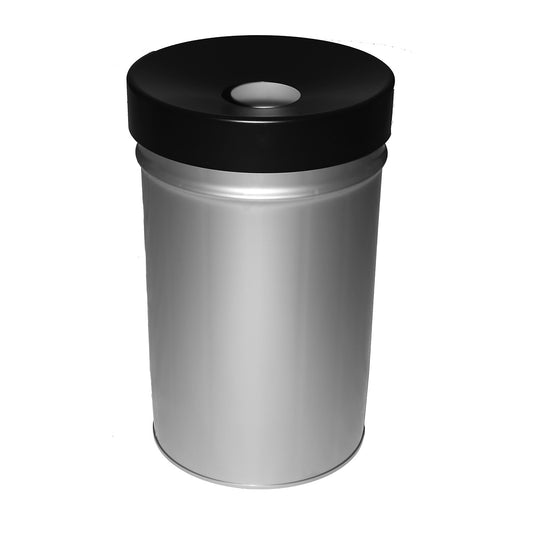 Waste collector, self extinguishing, capacity 60 l, HxØ 630 x 392 mm, grey.