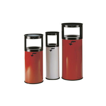 Safety combination ashtray, flame extinguishing, sheet steel, capacity 40 l, HxØ 800 x 310 mm, black.
