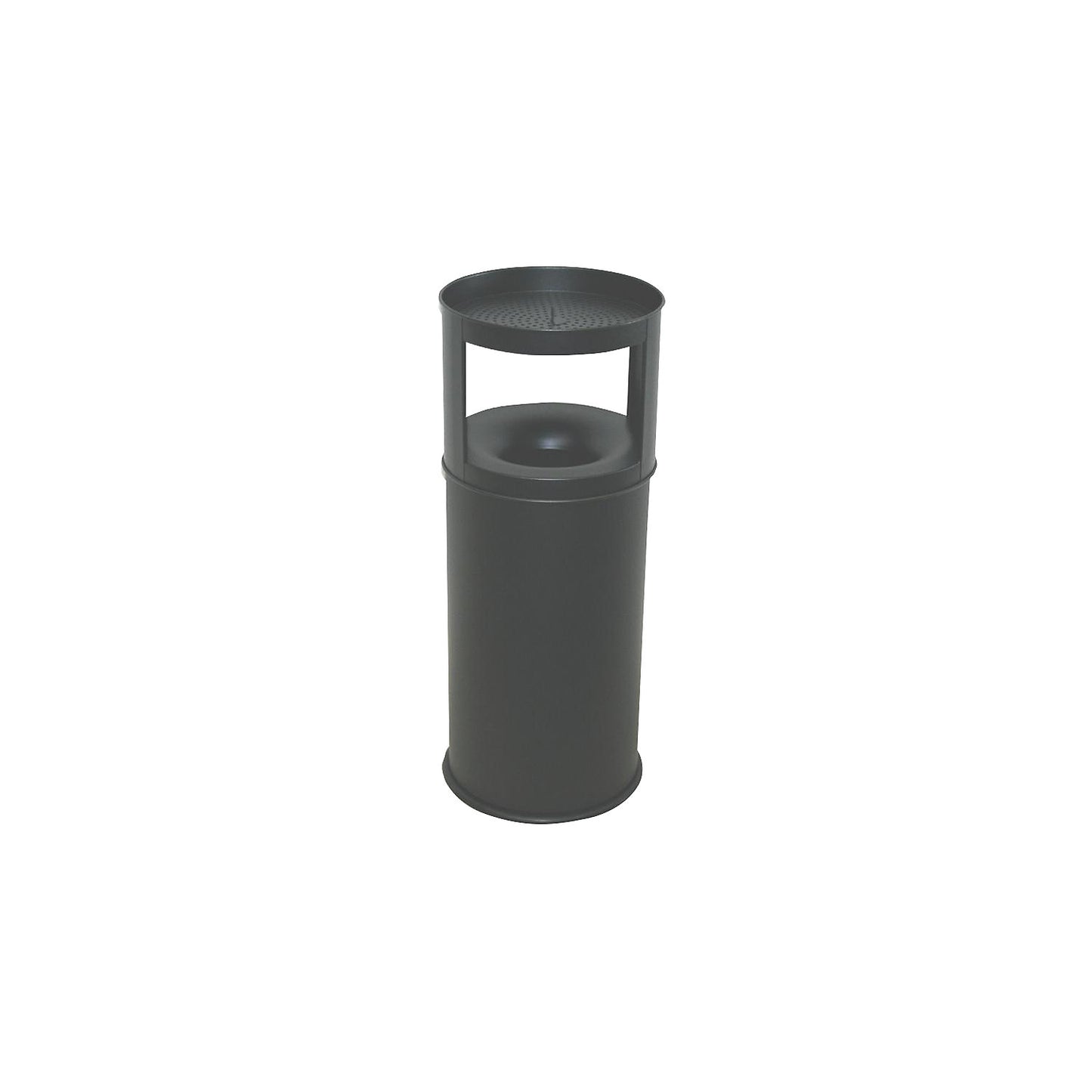 Safety combination ashtray, flame extinguishing, sheet steel, capacity 40 l, HxØ 800 x 310 mm, black.