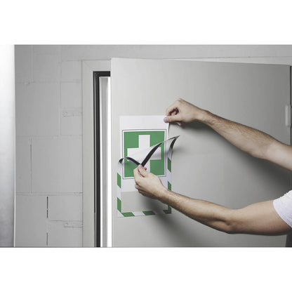 DURAFRAME® MAGNETIC SECURITY information frame, for A4, magnetic, pack of 10, green / white frame.