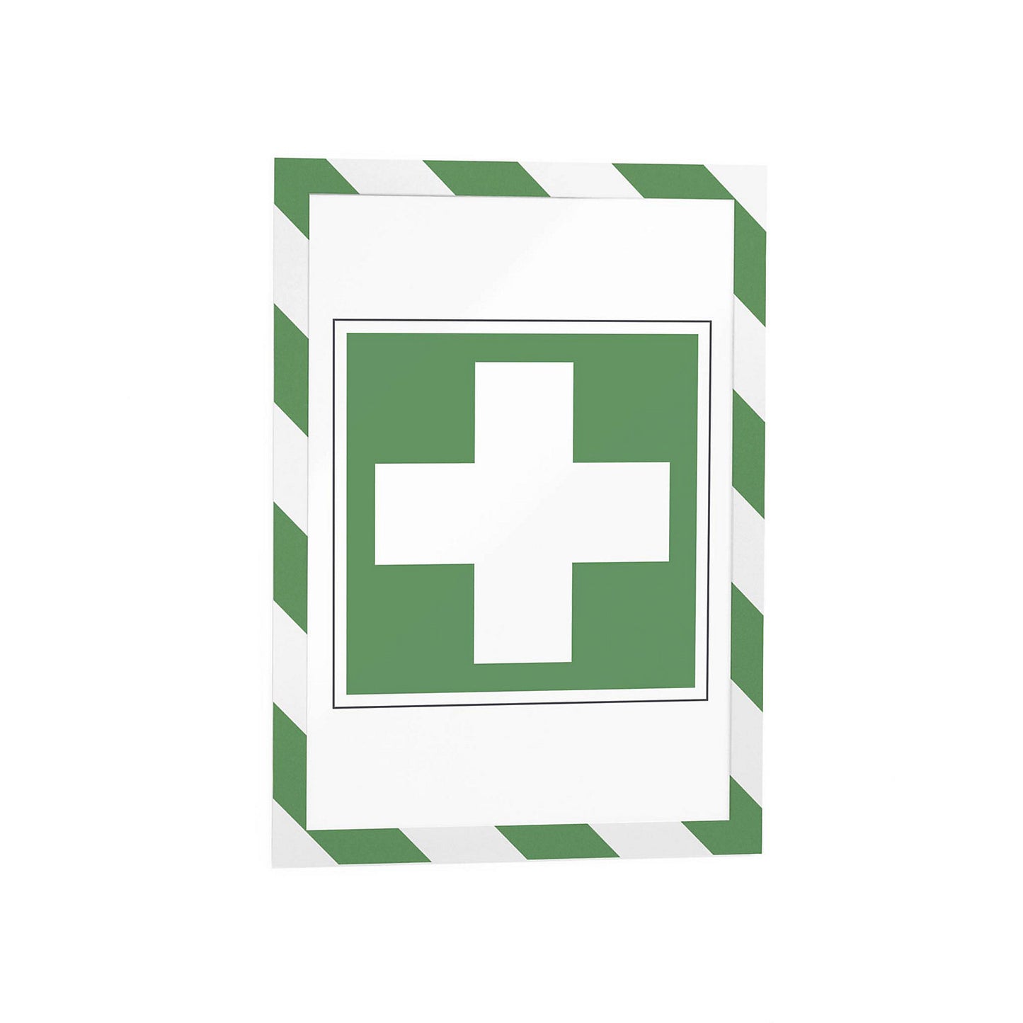 DURAFRAME® MAGNETIC SECURITY information frame, for A4, magnetic, pack of 10, green / white frame.