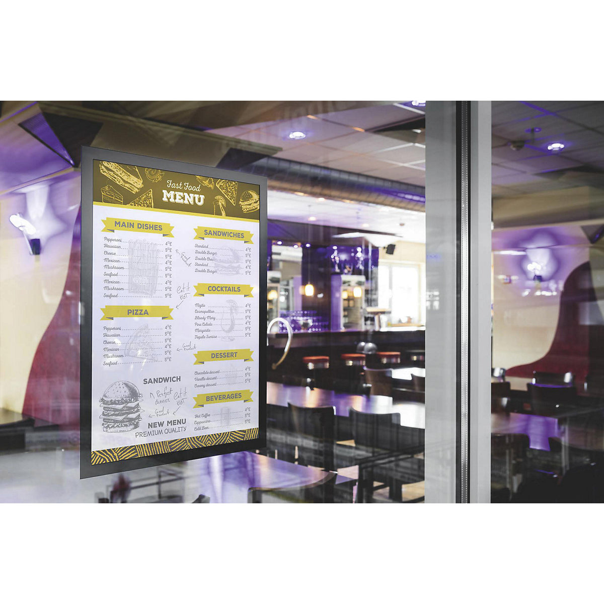 DURAFRAME® SUN foil frame, non-adhesive, A3 format, pack of 6, black.