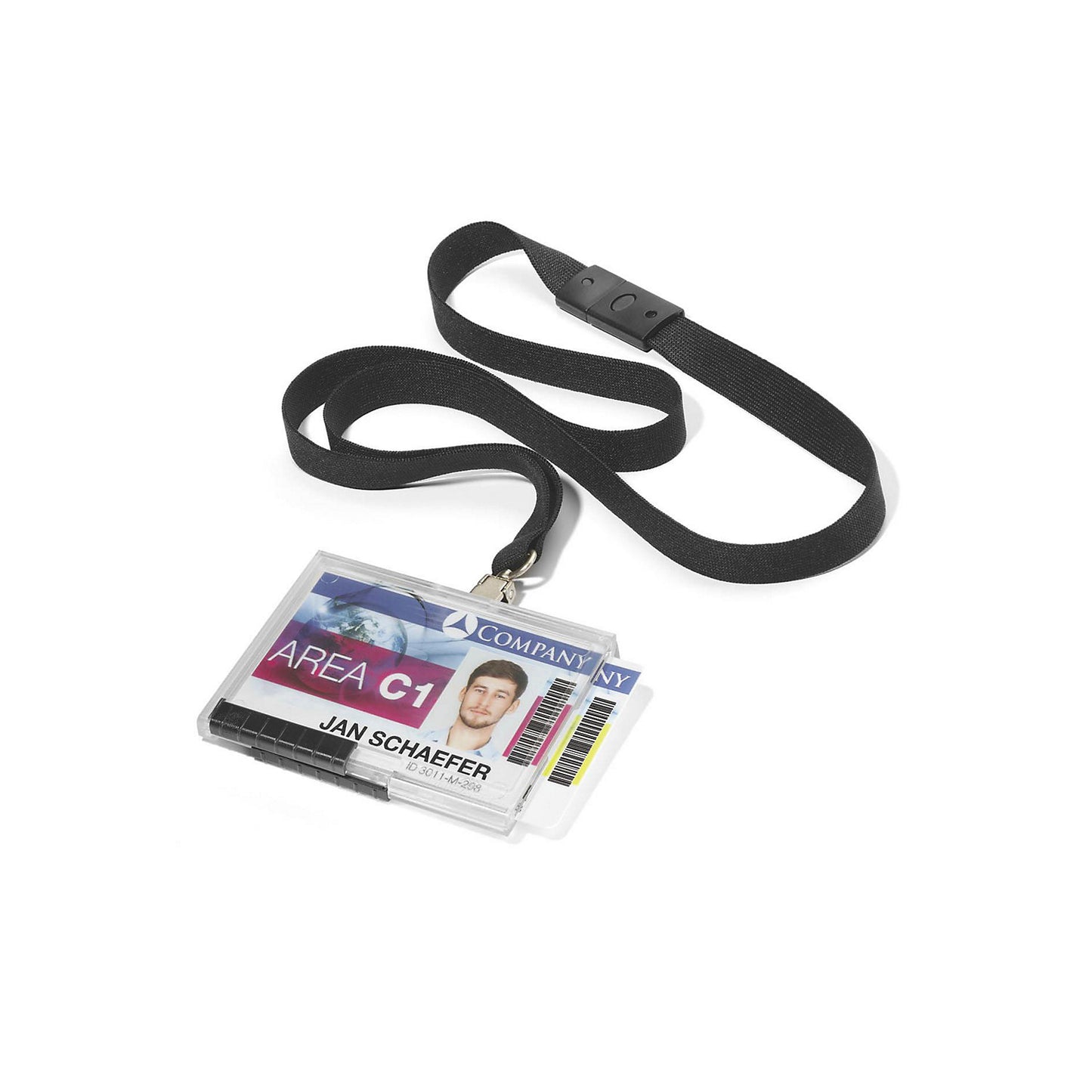 PUSHBOX card holder, with fabric strap, pack of 20, for 2 cards.