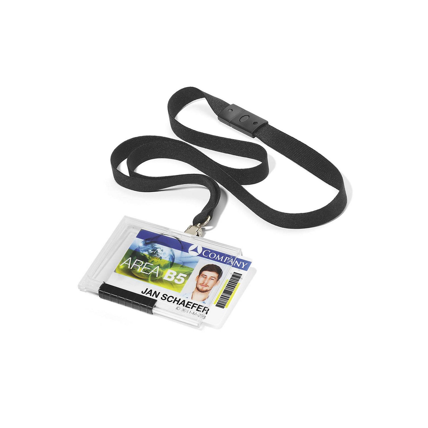 PUSHBOX card holder, with fabric strap, pack of 20, for 1 card.