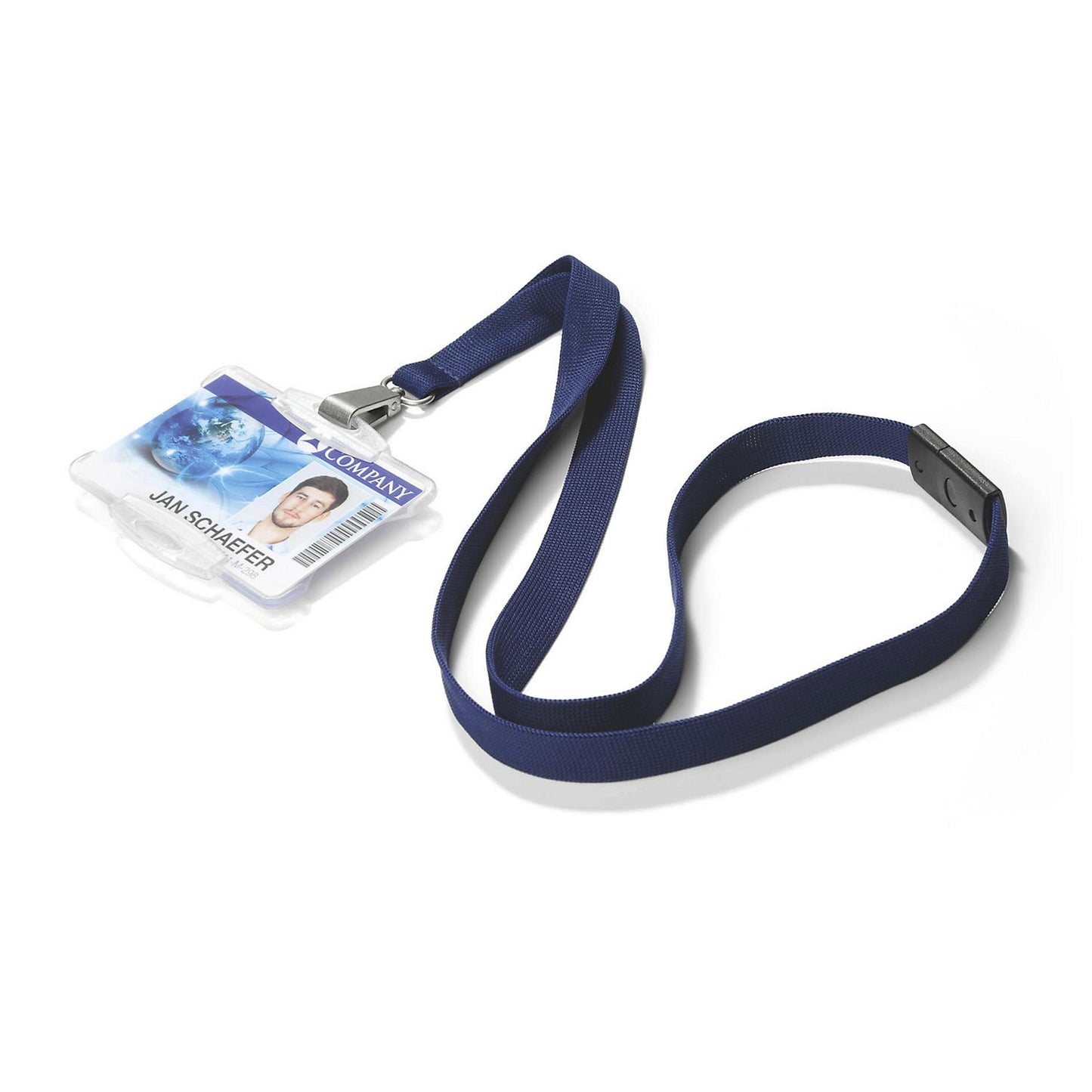 SOFT COLOUR fabric strap, for holders with spring hooks, pack of 20, night blue.