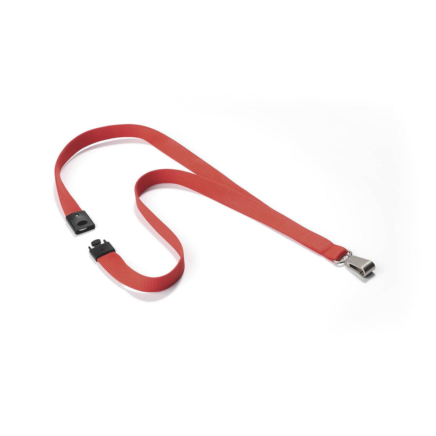 SOFT COLOUR fabric strap, for holders with spring hooks, pack of 20, red.