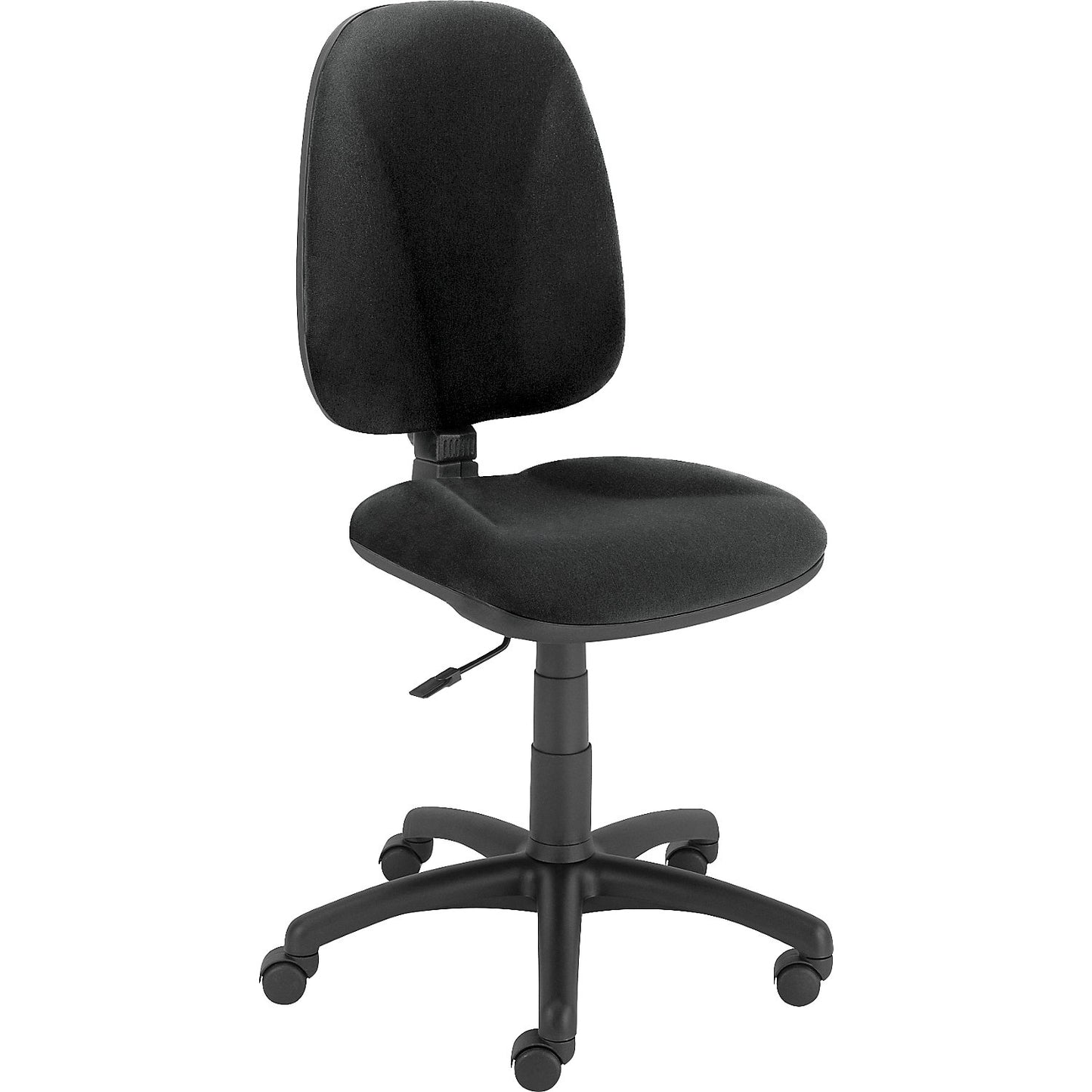 JUPITER office swivel chair, frame in black, without arm rests, synchronous mechanism, black cover.