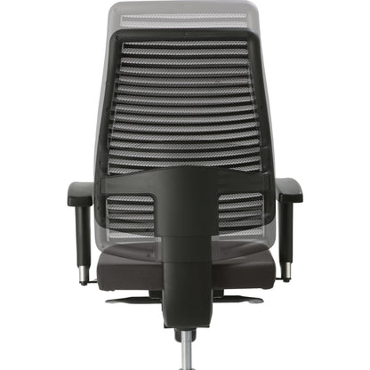 Operator swivel chair, with mesh back rest, back rest height 600 mm, grey cover.