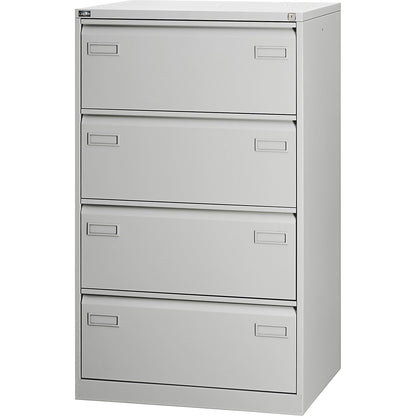 LIGHT suspension file cabinet, 2-track, 4 drawers, A4 landscape, light grey.