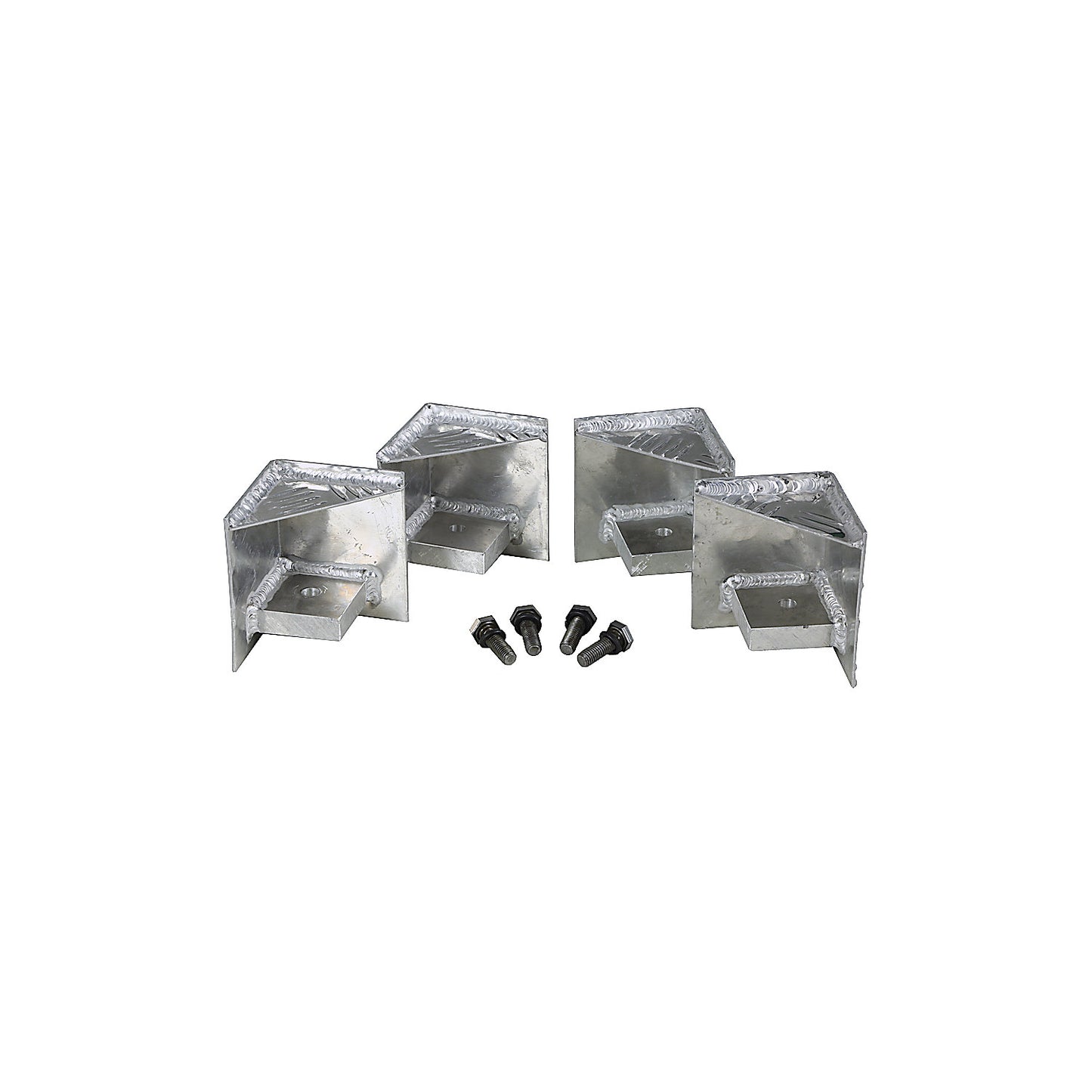 Pallet feet, for chequer plate boxes, pack of 4, includes fastening material.