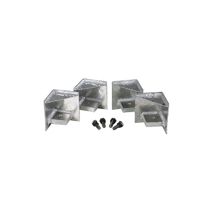 Pallet feet, for chequer plate boxes, pack of 4, includes fastening material.