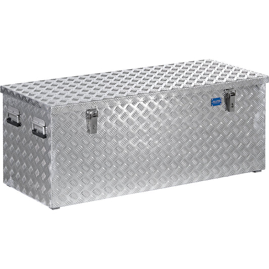 Aluminium chequer plate transport case, with gas pressure spring, capacity 312 l.