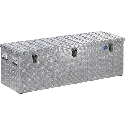 Aluminium chequer plate transport case, with gas pressure spring, capacity 375 l.