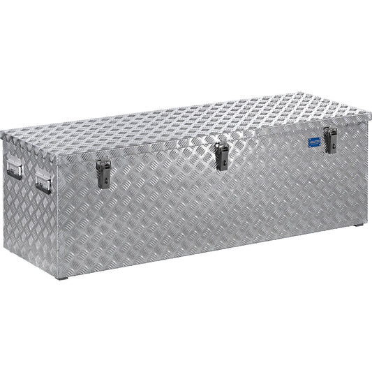 Aluminium chequer plate transport case, with gas pressure spring, capacity 375 l.