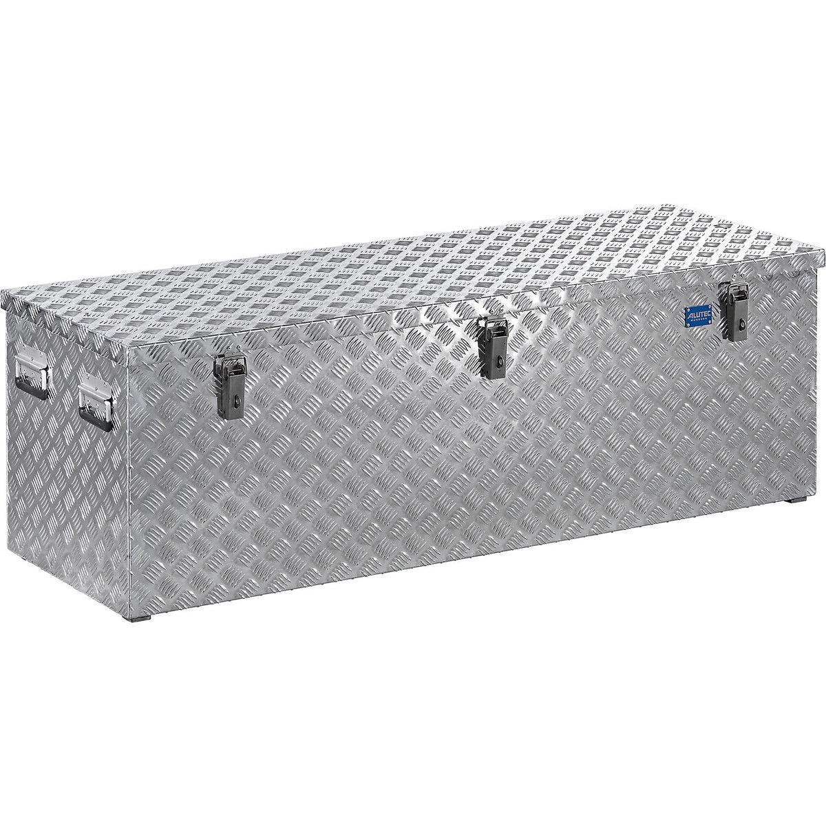 Aluminium chequer plate transport case, with gas pressure spring, capacity 375 l.