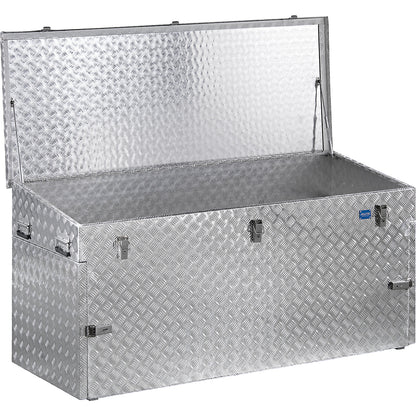Aluminium chequer plate transport case, with gas pressure spring, capacity 883 l.