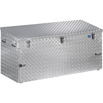 Aluminium chequer plate transport case, with gas pressure spring, capacity 883 l.