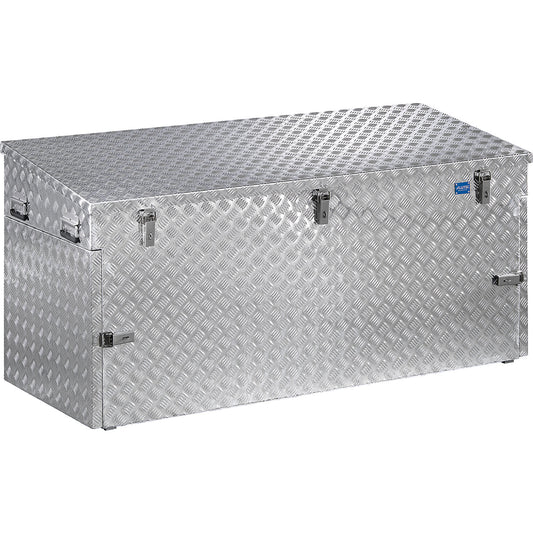 Aluminium chequer plate transport case, with gas pressure spring, capacity 883 l.