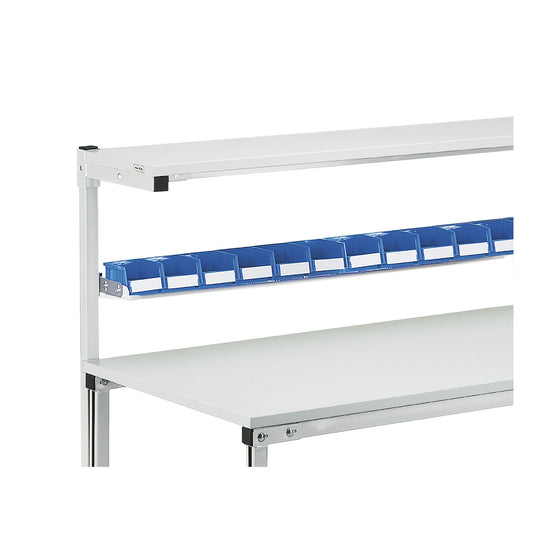 Bin suspension rail, for TPH work table with add-on shelf, with width 1500 mm.
